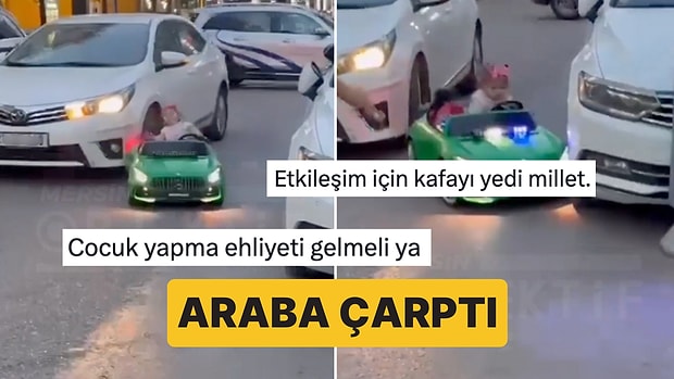 Şaştık Kaldık: Akülü Arabayla Trafiğe Çıkarılan Çocuğa Araba Çarptı