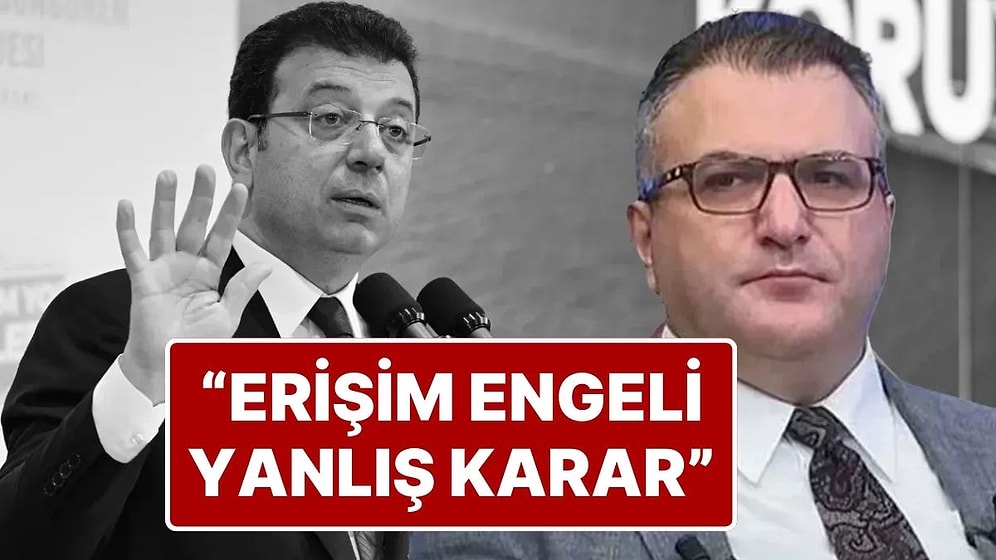 Cem Küçük Doğru Bulmadı! Cem Küçük, Ekrem İmamoğlu İçin Verilen Erişim Engeli Kararına Tepki Gösterdi
