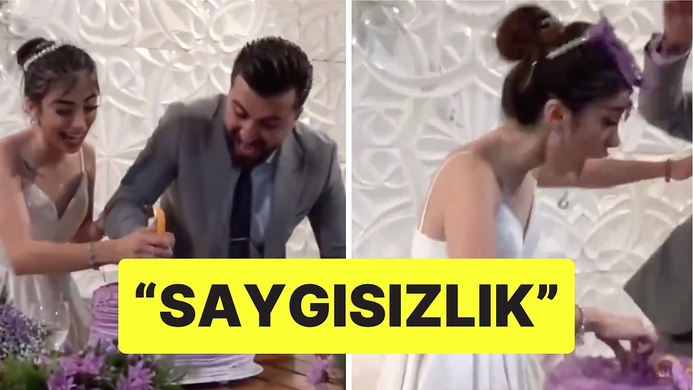 Düğün Sırasında Gelinin Kafasını Pastaya Gömen Damat Sosyal Medyada Tepki Çekti