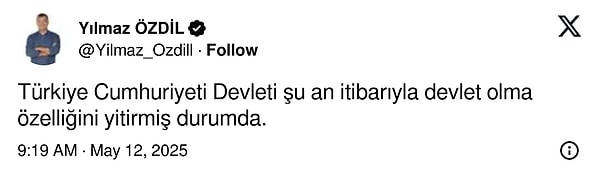 Yılmaz Özdil'in paylaşımı 👇 Görseli