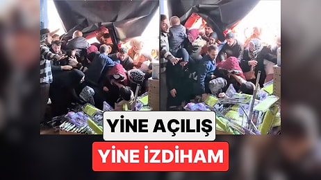 Bir Mağazanın Açılışında Yapılan İndirimden Faydalanmak İsteyen Vatandaşlar İzdihama Sebep Oldu