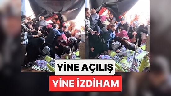 Bir Mağazanın Açılışında Yapılan İndirimden Faydalanmak İsteyen Vatandaşlar İzdihama Sebep Oldu