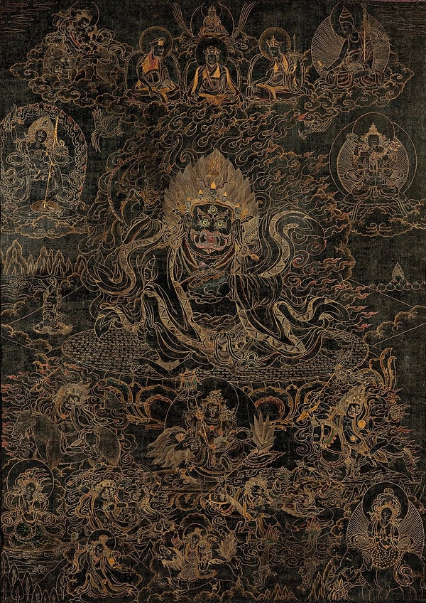 10. 18. yüzyıl Tibet'ine ait Bernagchen Mahakala thangkası