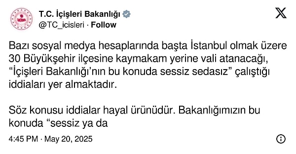 İddiaları hem bakanlık hem de DMM yalanlanadı. Görseli