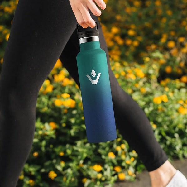 HoneyHolly 750 ml Paslanmaz Çelik Termos Su Şişesi – Pipetli