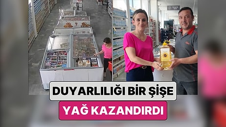 Akıma Bir Market de Katıldı: Açık Bırakılan Dolap Kapaklarını Kapatan Müşteriye Yağ Hediye Edildi