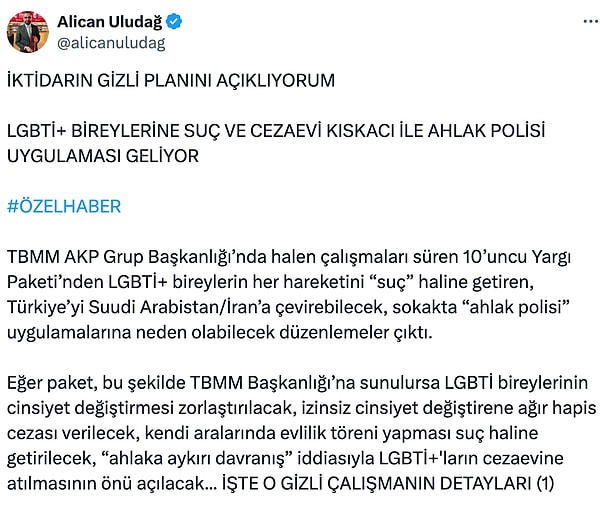Alican Uludağ haberin detayları şu şekilde anlattı: Görseli
