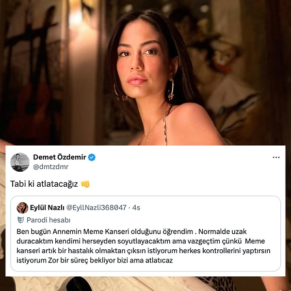 X'te gezinirken hayranının üzüntüsüne denk gelen Demet Özdemir, her zamanki pozitifliğini konuşturarak destek oldu.
