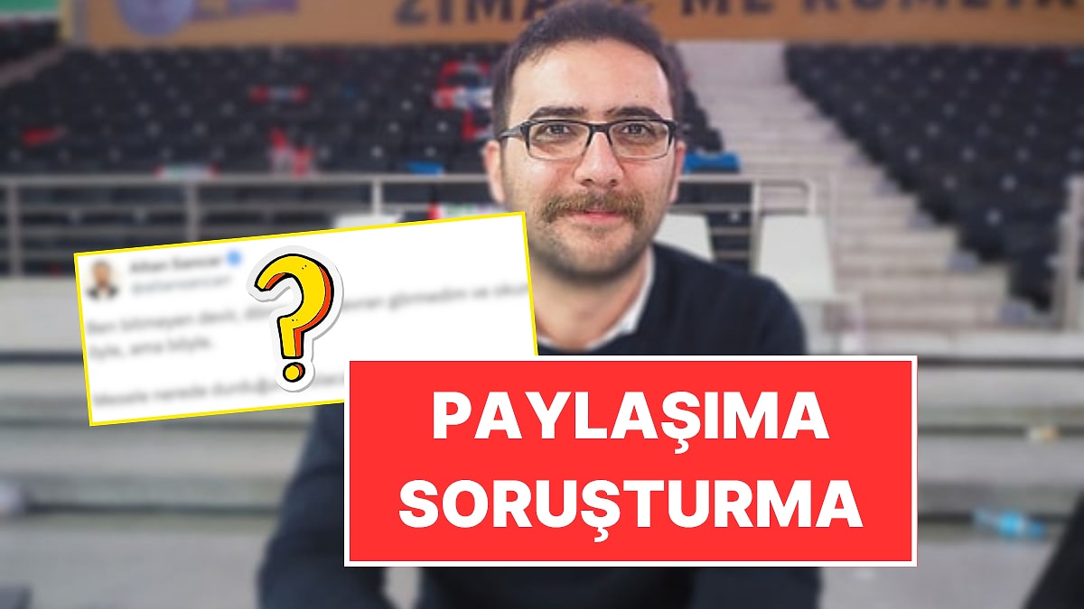 Gazeteci Altan Sancar&apos;a Paylaşımı Nedeniyle Halkı Kin ve Düşmanlığa Tahrikten Soruşturma Başlatıldı
