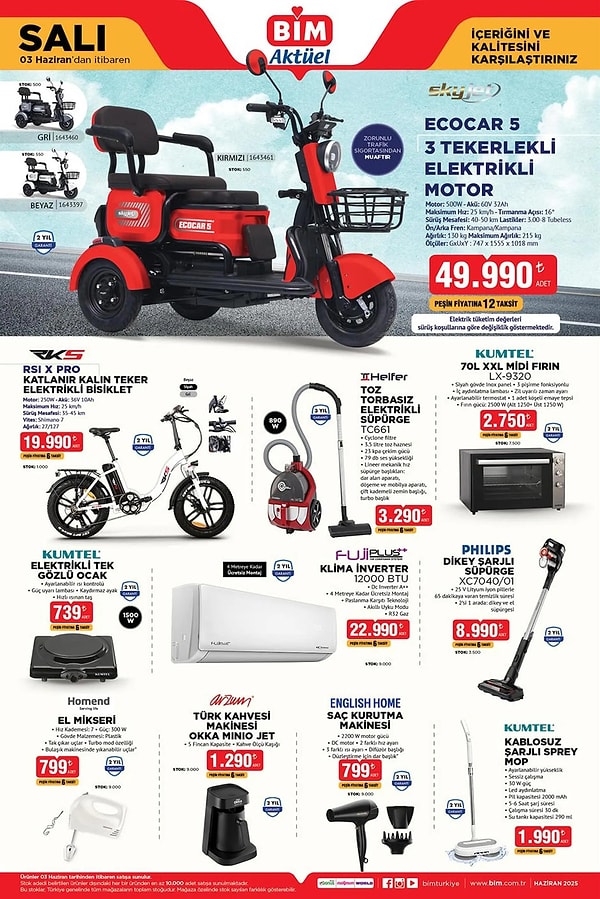 Skyjet Ecocar 5 3 Tekerlekli Elektrikli Motor 49.990 TL