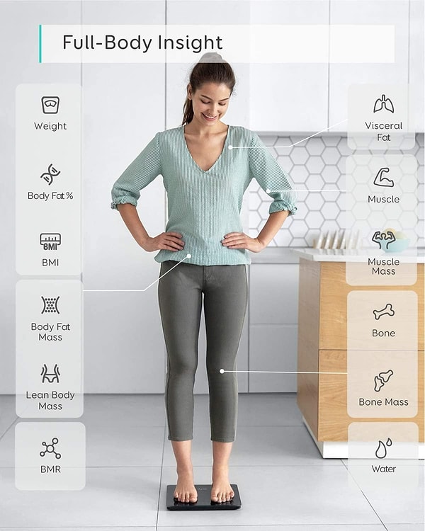 5. eufy Anker Eufy C1 Akıllı Baskül Tartı, Bluetooth, Siyah