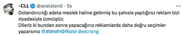 Sessizliğini bozan mimarlık şirketi sahibi Celal Erol bu sefer de Elçin Sangu'nun yüzü olduğu markayı ve reklamı paylaşarak iddialarla bulundu.