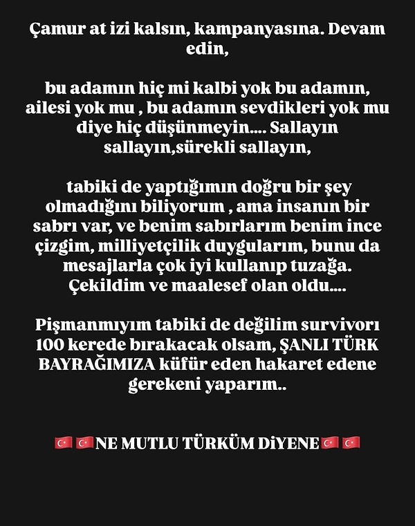 Darp ettiği B.A.'nın küfürlü mesajlarını ve kendisini tahrik ettiğini dile getirdiği o anlara ait videoyu Instagram hesabından paylaştı.