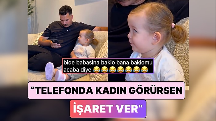 "Telefonda Kadın Görürsen İşaret Ver" Diyen Annesine Bakışlarıyla İşaret Gönderen Miniğin Tatlı Halleri