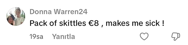 Yine ufak bir atıştırmalık için 8 euro istenmiş. Kısaca en ufak ürünler bile 200 liraya sabitlenmiş.