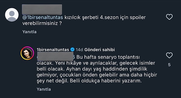 İşte Birsen Altuntaş'ın Kızılcık Şerbeti spoiler paylaşımı: