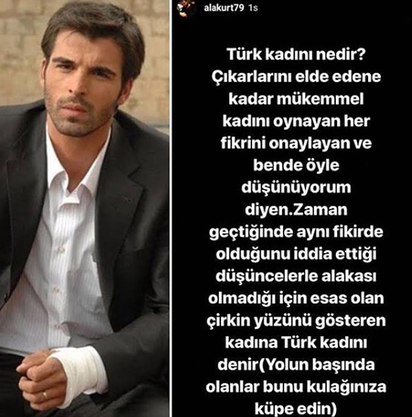 Takipçileriyle sosyal medyada sık sık polemiğe giren Alakurt’un “Türk kadını nedir?” diye başlayan ve kadınları hedef alan sözleri büyük tepki çekti.