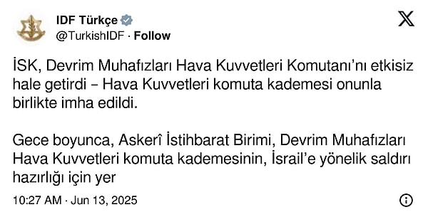 Bir başka paylaşımda ise şu ifadeler yer aldı: