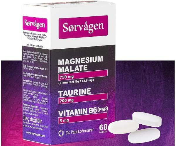 Sorvagen Magnezyum Malat, Taurin ve B6 Vitamini
