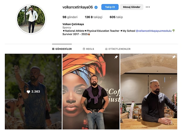 Survivor'dan elenir elenmez koşa koşa Instagram'a giden Volkan, şampiyonların bile yapmadığı bir hamle yapmış. Görseli