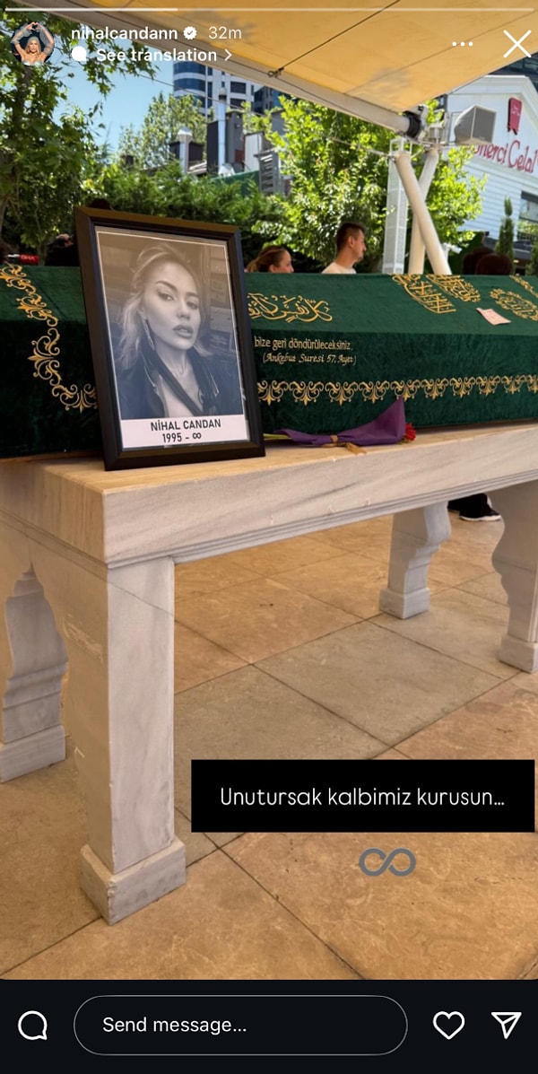 Paylaşım Nihal Candan’ın cenazesinden yapılmıştı.
