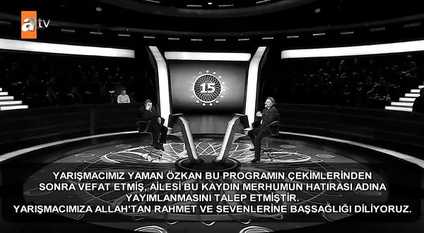Yarışmaya veda eden Yaman Özkan, çekimler sonrasında yaşadığı rahatsızlık nedeniyle hayatını kaybetti. Görseli