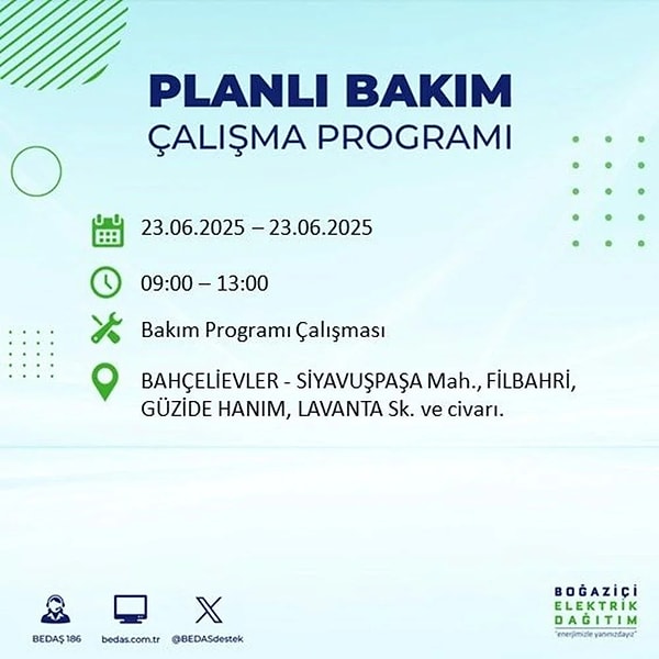 İşte İstanbul'da elektrik kesintisi yaşanacak yerler...