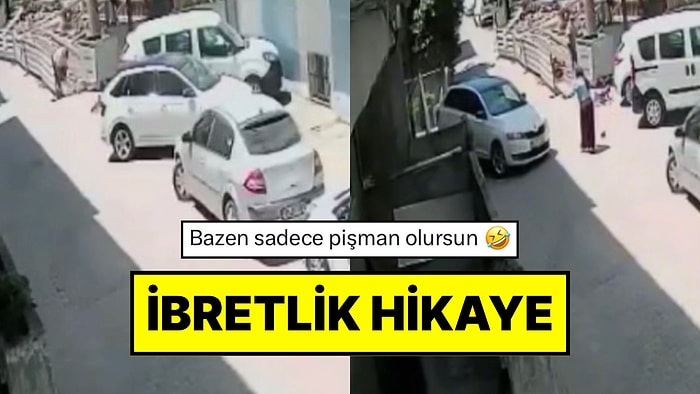 Park Etmekte Zorlanınca Yardım İstedi: Araca Binen Adam Duvara Çarptı