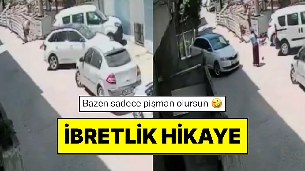Park Etmekte Zorlanınca Yardım İstedi: Araca Binen Adam Duvara Çarptı