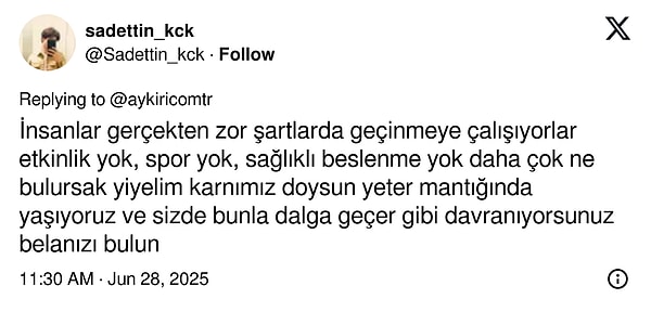 Yapılan yorumlar şöyle oldu: