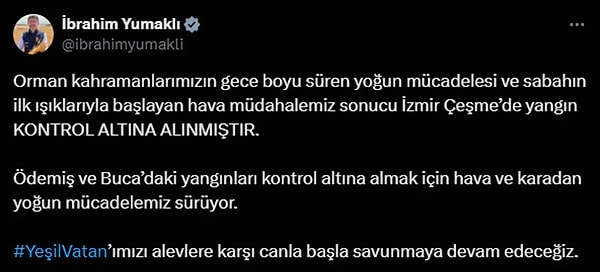 Tarım ve Orman Bakanı İbrahim Yumaklı'dan açıklama: