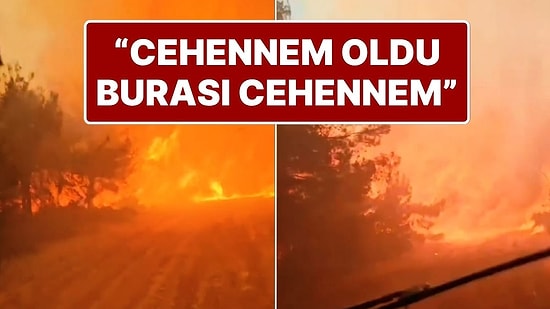 İzmir’deki Yangına Müdahale Eden Ekip Alevlerin Ortasında Kaldı
