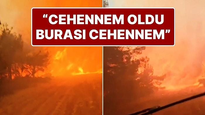 İzmir’deki Yangına Müdahale Eden Ekip Alevlerin Ortasında Kaldı