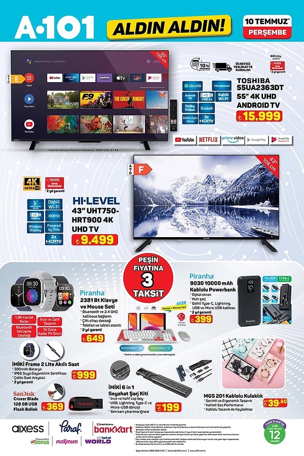 Toshiba 55" 4K UHD Android Tv 15.999 TL