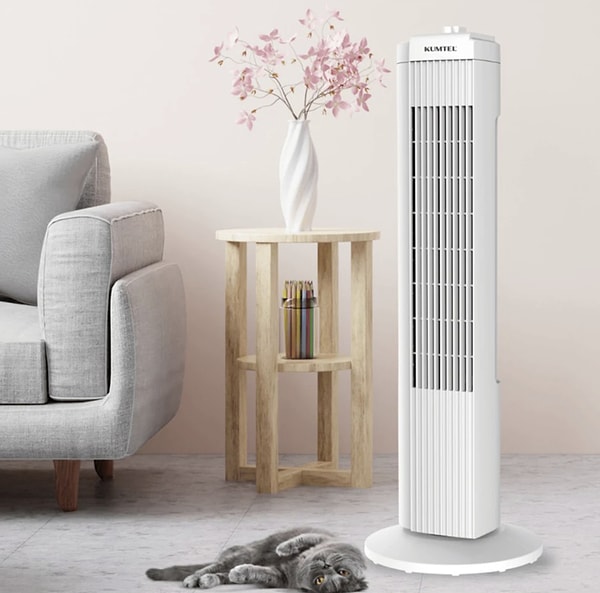 Kumtel KTF-258W Kule Tipi Vantilatör Beyaz