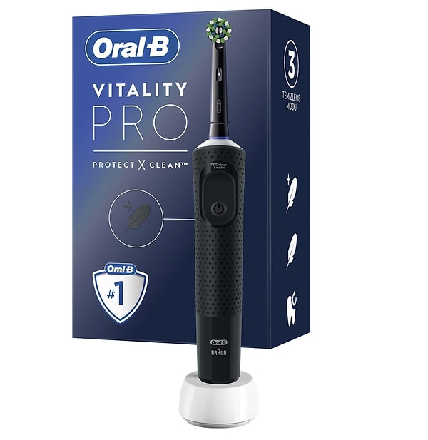 Oral-B Şarjlı/Elektrikli Diş Fırçası Vitality Pro Siyah Koruma ve Temizlik