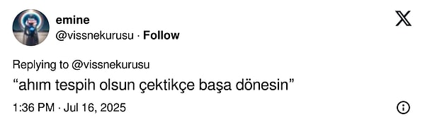 "Ahım tespih olsun" 👇