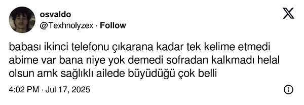 "Tek kelime etmedi, abime var bana niye yok demedi... Helal olsun!" 👇