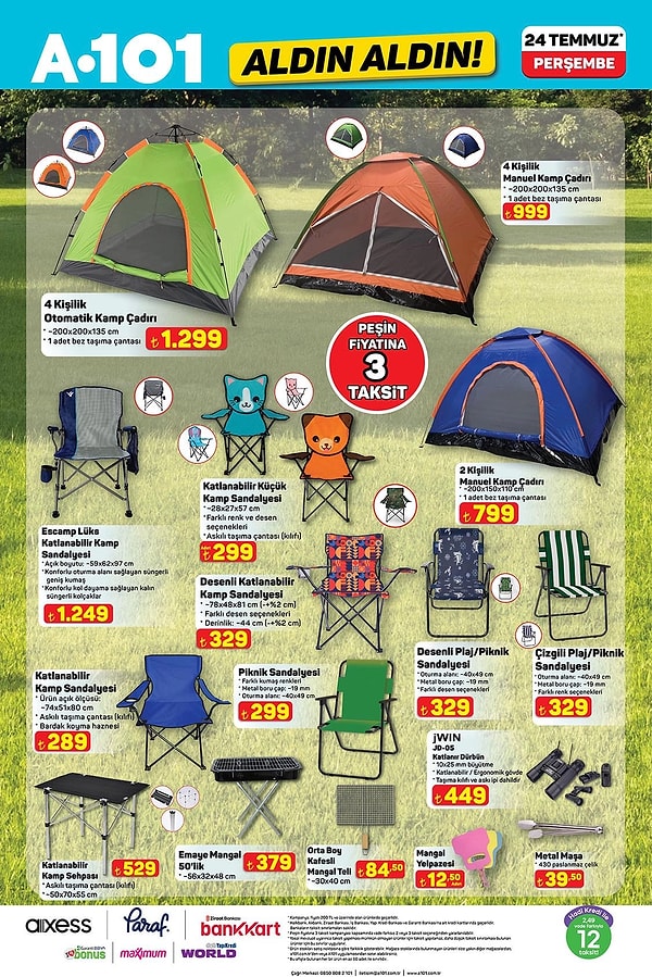 4 Kişilik Otomatik Kamp Çadırı 1.299 TL