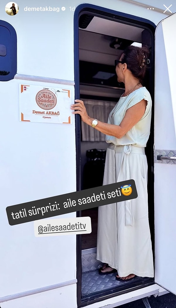 Usta oyuncu Demet Akbağ, Aile Saadeti setinden yaptığı paylaşımla diziye konuk olduğunu duyurdu.