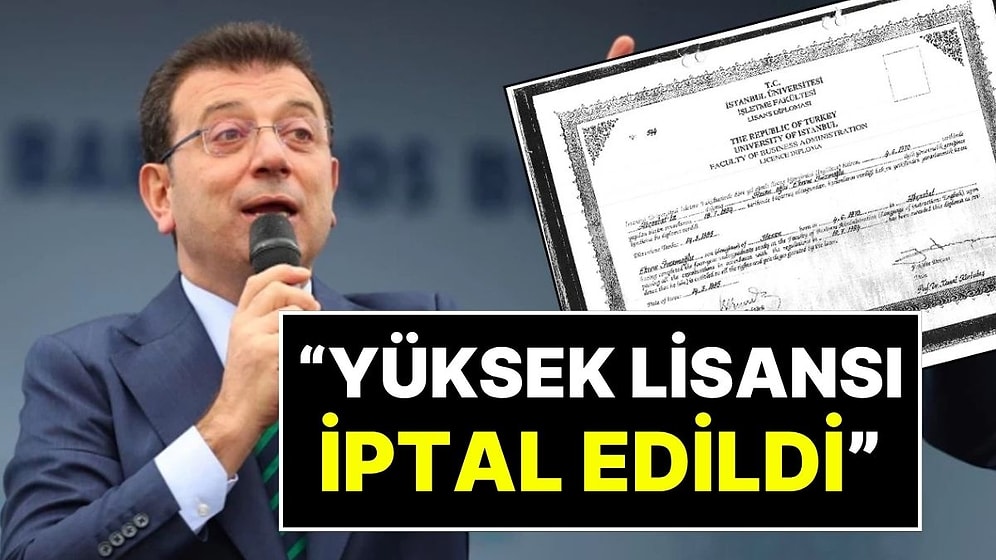 Yeni Şafak’tan “Ekrem İmamoğlu’nun Yüksek Lisans Diploması İptal Edildi" İddiası