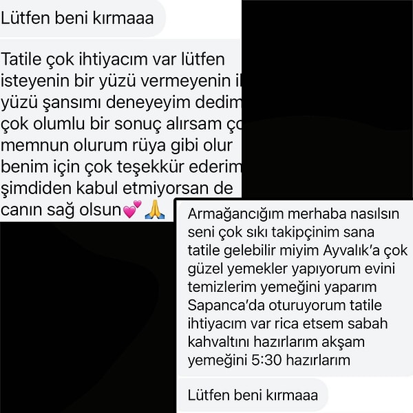 Geçtiğimiz saatlerde de yine benzer bir hadise yaşandı. Armağan Çağlayan bu sefer yorumlar kısmında kısıtlı kalmadı. Kendisine gelen ve ilginç bir teklif içeren DM'nin ekran görüntülerini gönderi olarak paylaştı.