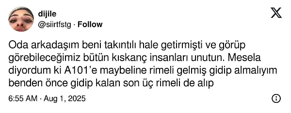 '@siirtfstg' isimli kullanıcı ise oda arkadaşıyla yaşadıklarını anlattı. Okurken "Yok artık" diyeceğinize eminim...