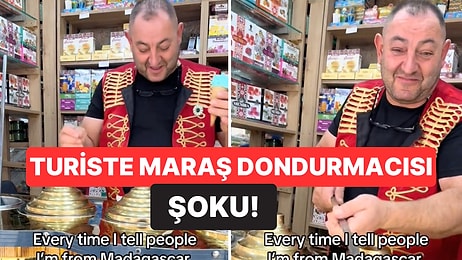 Madagaskarlı Turist Maraş Dondurmacısının Radarına Takılınca Ortalık Şenlendi