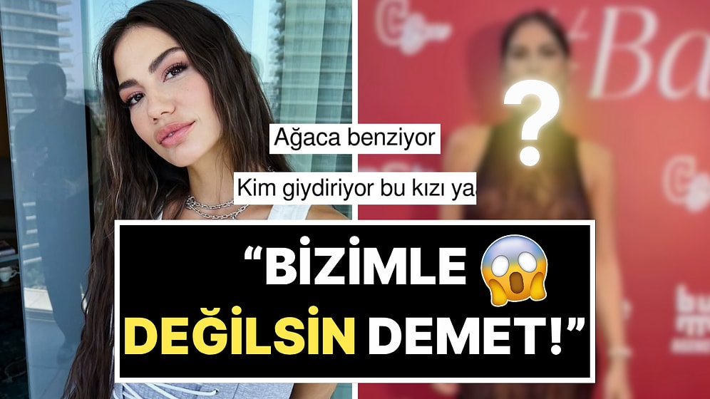 InStyle Gecesine Ağaç Gövdesinden Hallice Transparan Elbisesiyle Katılan Demet Özdemir'in Tarzı Göz Kanattı!