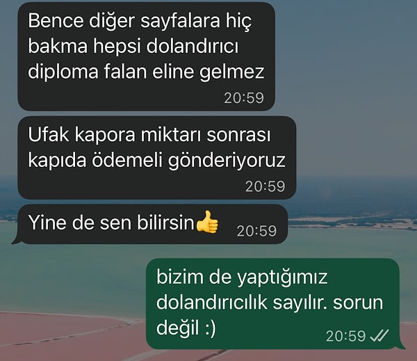 Diğer dolandırıcıların kendisinden daha dolandırıcı olduğunu iddia etti. Kalite tesadüf değildir demeye getirdi.