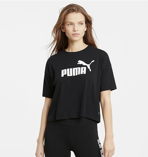 PUMA ESS Cropped Logo Tee Crop Top Kadın Görseli