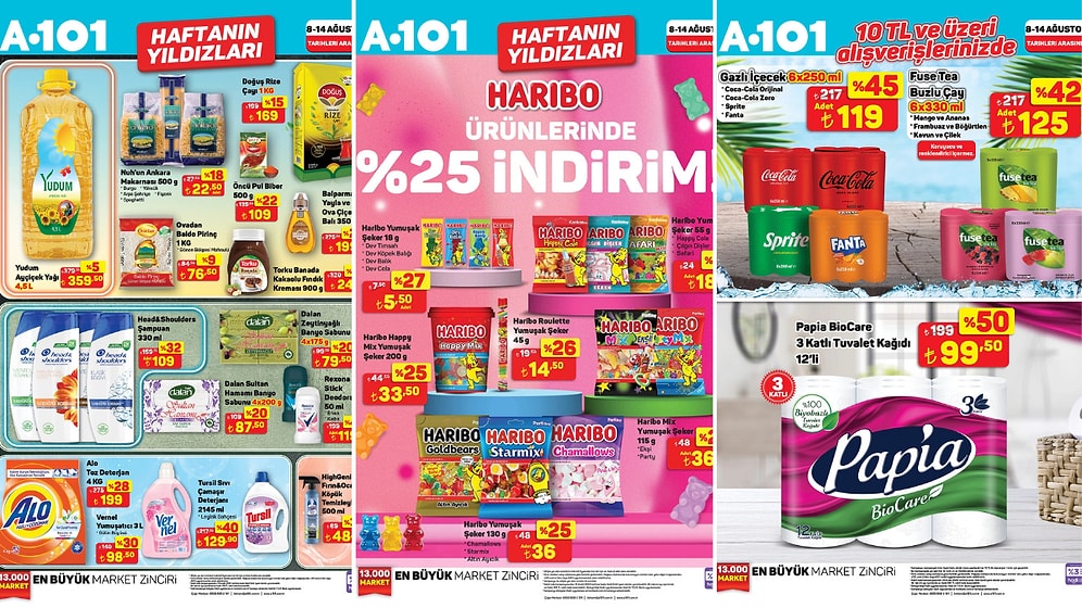 8 - 14 Ağustos 2025 A101 Haftanın Yıldızları Kataloğu