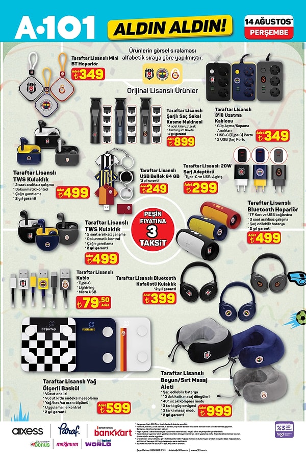 Taraftar Lisanslı Mini BT Hoparlör 349 TL