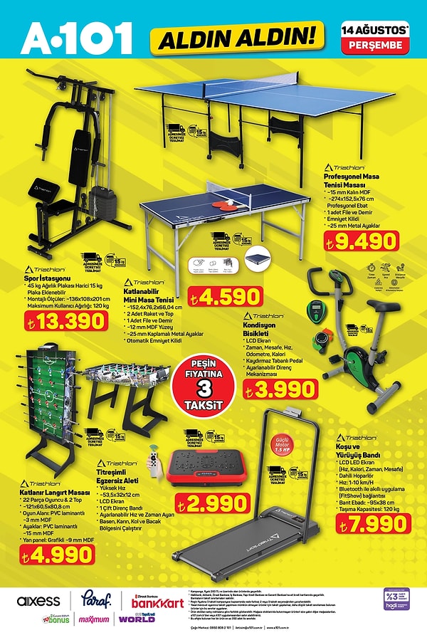 Triathlon Profesyonel Masa Tenisi Masası 9.490 TL